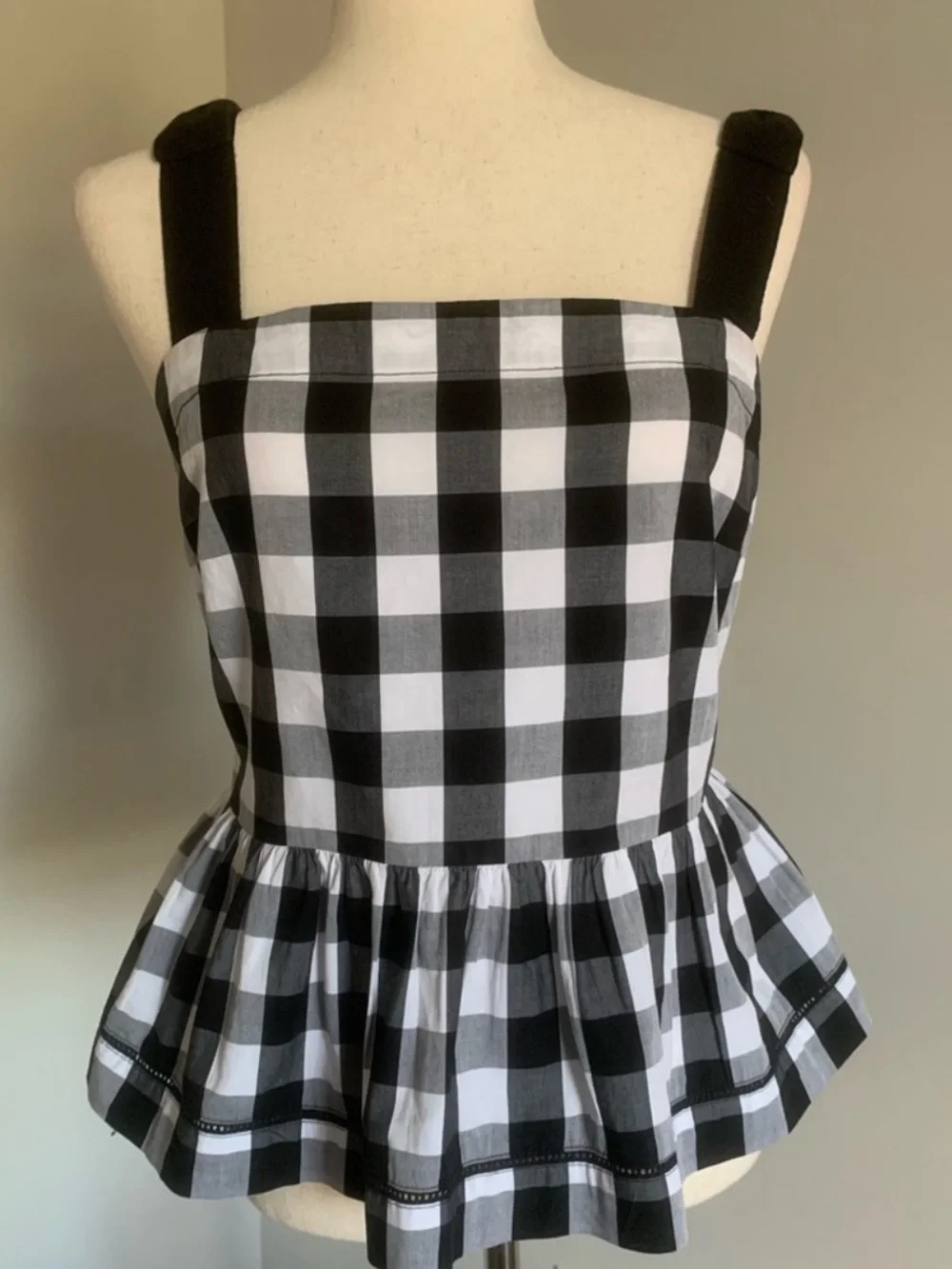 Kate Spade Broome Street gingham peplum tank top Size 0